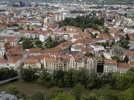 Graz Austria aerial panorama from clock tower photo