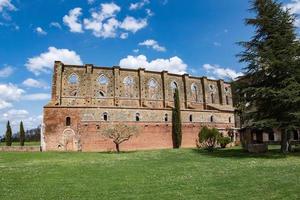 san galgano church with no roof in tuscany photo