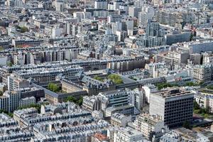 Paris sunny blue sky aerial view photo