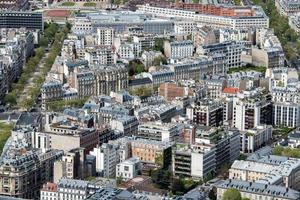 Paris sunny blue sky aerial view photo