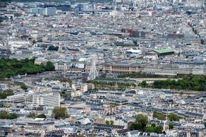 Paris sunny blue sky aerial view photo