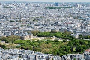 Paris sunny blue sky aerial view photo