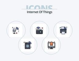 Internet Of Things Line Filled Icon Pack 5 Icon Design. pulsometer. cardio. shield. signal. dslr vector