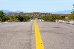 Baja California desert endless road landscape view photo