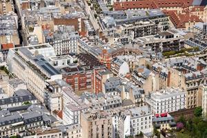 parís edificio vista de la ciudad paisaje aéreo desde la torre foto