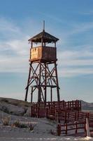 Red lighthouse footbridge Cabo Pulmo Baja California national park panorama photo