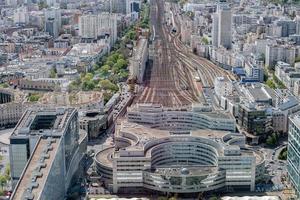 paris montparnasse rail station view aerial landscape photo