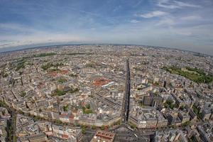 parís edificio vista de la ciudad paisaje aéreo desde la torre foto