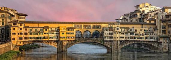 Florence Ponte Vecchio sunset view photo