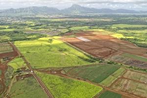 hawaii kauai fields aerial view photo