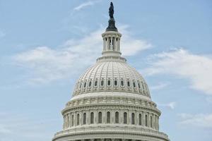 Washington DC Capitol detail on cloudy sky photo