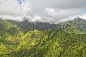 kauai hawaii island mountains aerial view photo