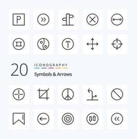 20 Symbols  Arrows Line icon Pack like symbols ancient direction sign dollar vector