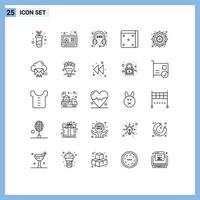 25 Creative Icons Modern Signs and Symbols of cloud flower support decorative gambling Editable Vector Design Elements