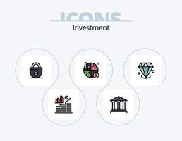 Investment Line Filled Icon Pack 5 Icon Design. finance. investment. coin. growth. money vector