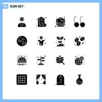 Set of 16 Modern UI Icons Symbols Signs for agriculture sharing time share open Editable Vector Design Elements