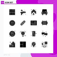 Pictogram Set of 16 Simple Solid Glyphs of vehicles transport arts taxi double Editable Vector Design Elements