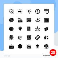 paquete de iconos vectoriales de stock de 25 signos y símbolos de línea para gafas submarinas amor navegación en la playa elementos de diseño vectorial editables vector