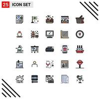 Set of 25 Modern UI Icons Symbols Signs for basket system irish home drink Editable Vector Design Elements