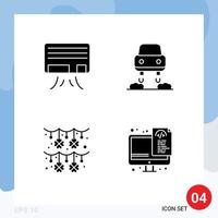 Universal Icon Symbols Group of 4 Modern Solid Glyphs of ac saint patrick car culture optimization Editable Vector Design Elements