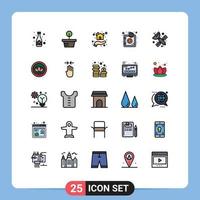 Set of 25 Modern UI Icons Symbols Signs for artificial security warning hand virus bomb Editable Vector Design Elements