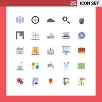 Pictogram Set of 25 Simple Flat Colors of process data hill corporate scene Editable Vector Design Elements