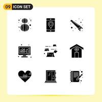 9 Creative Icons Modern Signs and Symbols of deforestation online evaluation hand data management analysis Editable Vector Design Elements