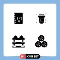 Pictogram Set of 4 Simple Solid Glyphs of education crate paris food Editable Vector Design Elements