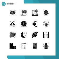 16 Creative Icons Modern Signs and Symbols of map web bar laptop develop Editable Vector Design Elements