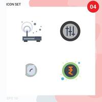 4 User Interface Flat Icon Pack of modern Signs and Symbols of access lab point preferences science Editable Vector Design Elements