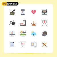 Stock Vector Icon Pack of 16 Line Signs and Symbols for transport radio heart sound audio Editable Pack of Creative Vector Design Elements