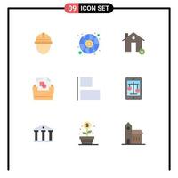 Universal Icon Symbols Group of 9 Modern Flat Colors of align file folder add document folder new Editable Vector Design Elements