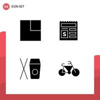 Editable Vector Line Pack of Simple Solid Glyphs of expand food basic bank sport Editable Vector Design Elements