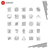 Line Pack of 25 Universal Symbols of healthcare shop diamond market bag Editable Vector Design Elements