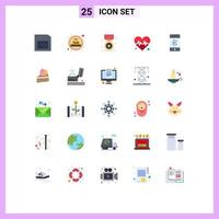 25 Universal Flat Color Signs Symbols of connection bluetooth prize science beat Editable Vector Design Elements
