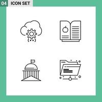 Pictogram Set of 4 Simple Filledline Flat Colors of cloud green development science irish Editable Vector Design Elements