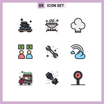 Set of 9 Modern UI Icons Symbols Signs for plumber qa pan online answers Editable Vector Design Elements