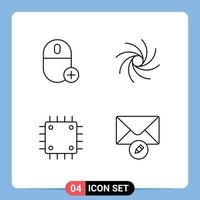 4 User Interface Line Pack of modern Signs and Symbols of add computers gadget milky way gadget Editable Vector Design Elements
