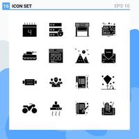 Stock Vector Icon Pack of 16 Line Signs and Symbols for edit gear finish file goal Editable Vector Design Elements