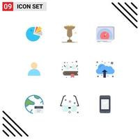 Group of 9 Modern Flat Colors Set for education twitter dashboard mane internet Editable Vector Design Elements