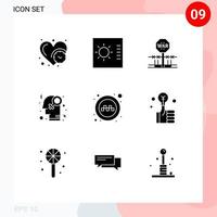 Stock Vector Icon Pack of 9 Line Signs and Symbols for service homosexuality conflict homophile feminism Editable Vector Design Elements