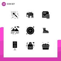 9 Creative Icons Modern Signs and Symbols of mountain camping accounting report calculation Editable Vector Design Elements