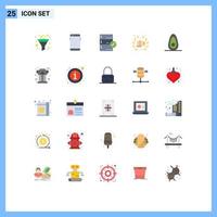 Set of 25 Vector Flat Colors on Grid for fist punch approve fight data Editable Vector Design Elements