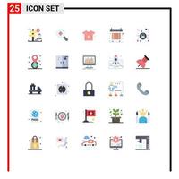 Mobile Interface Flat Color Set of 25 Pictograms of lock heat baby fan computer Editable Vector Design Elements
