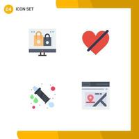 4 Flat Icon concept for Websites Mobile and Apps box like gift access water gun Editable Vector Design Elements