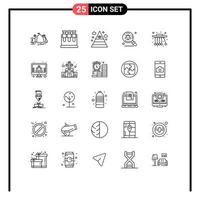 Modern Set of 25 Lines and symbols such as pendulum insect eye find antivirus Editable Vector Design Elements