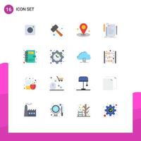 User Interface Pack of 16 Basic Flat Colors of book programming watch kit file code Editable Pack of Creative Vector Design Elements