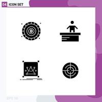 4 Creative Icons Modern Signs and Symbols of bitcoin editing token office resize Editable Vector Design Elements