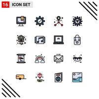 16 Creative Icons Modern Signs and Symbols of time christmas path setting gear Editable Creative Vector Design Elements