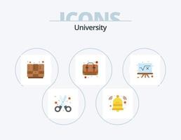 paquete de iconos planos universitarios 5 diseño de iconos. junta. alumno. casilleros de la escuela. escuela. caja vector